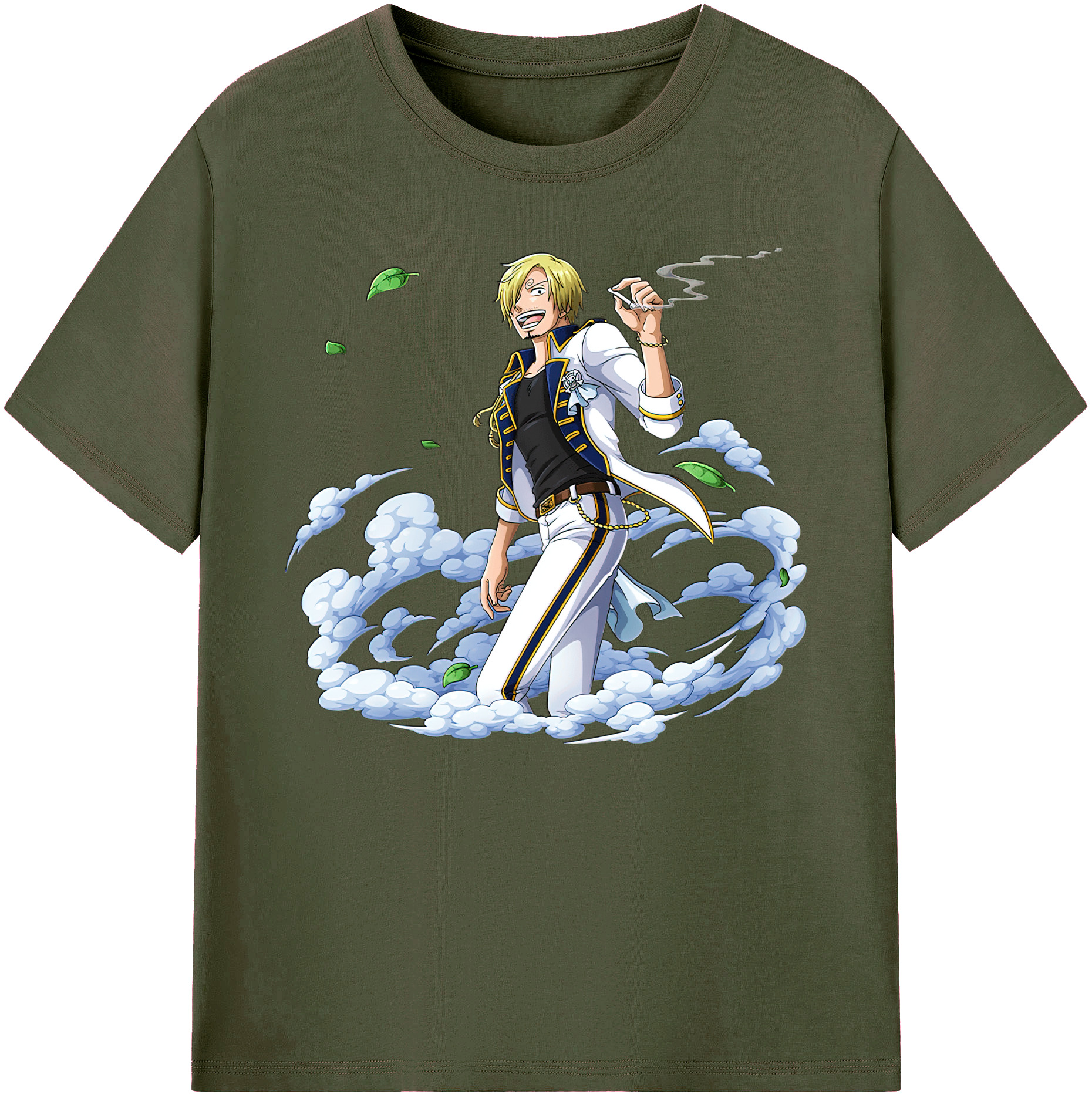 （画像用） ワンピース サンジ ONE PIECE Sanji 綿100％ メンズ半袖Tシャツ｜肌触りやわらか＆通気性